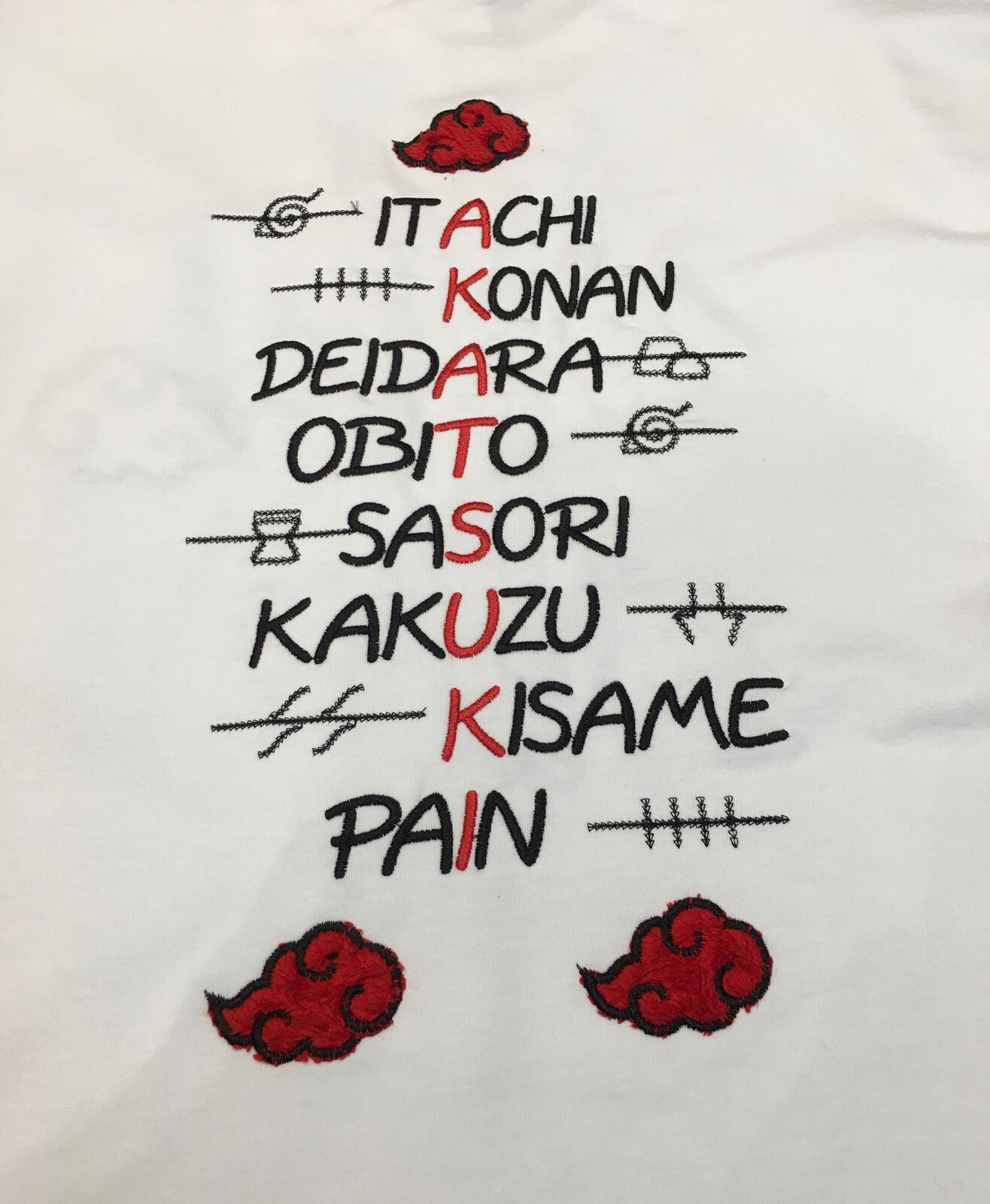 Mayorista Aarhon - Camiseta bordada "Akatsuki"