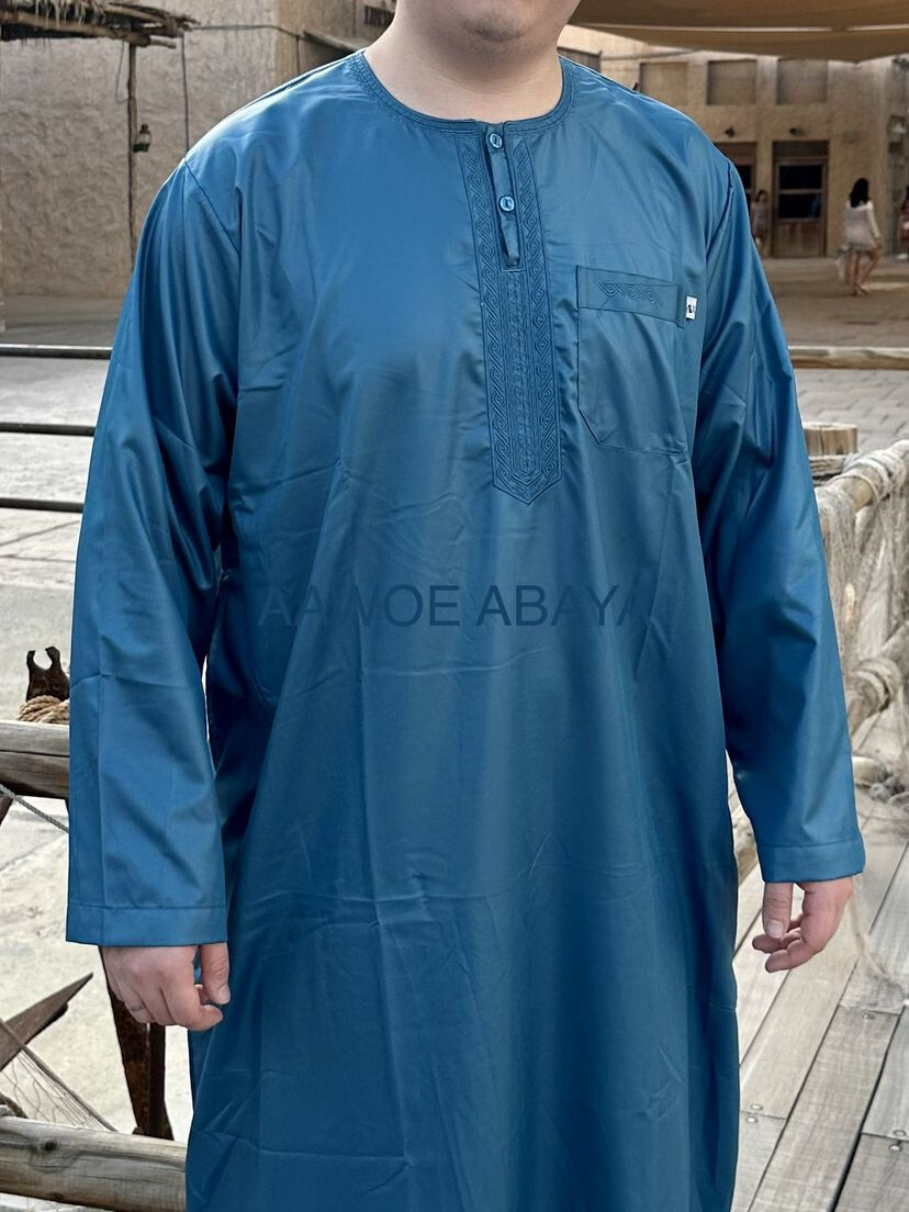 Mayorista Aawoe Paris® - Grandes qamis grandes con bordado y cuello redondo - Modo Modete Man
