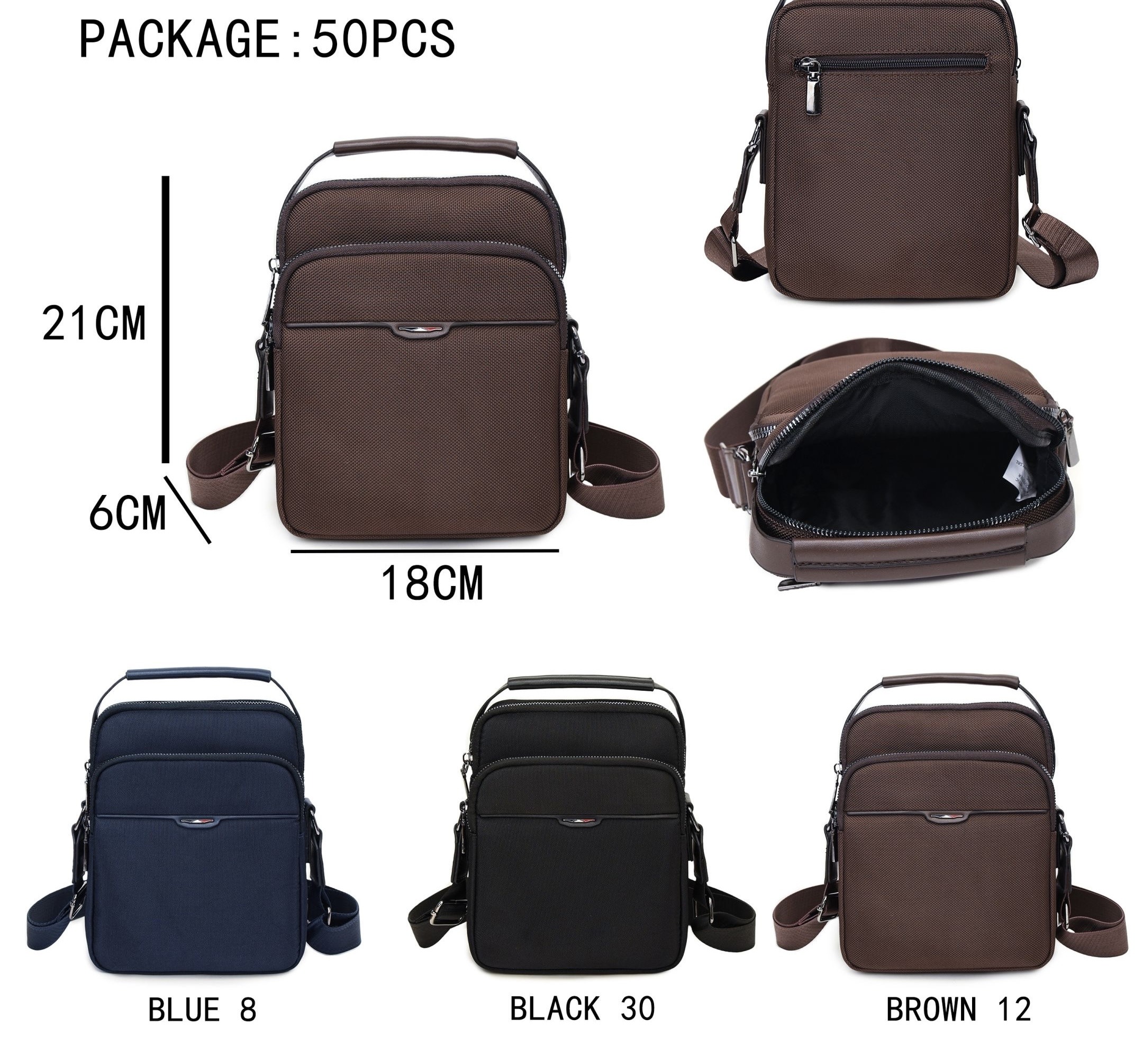 Grossista AMANDA CLOTHING BAGS AND ACCESSORIES - BORSE A TRACOLLA IN TESSUTO CON CERNIERE MISURA 22*8*18 CM