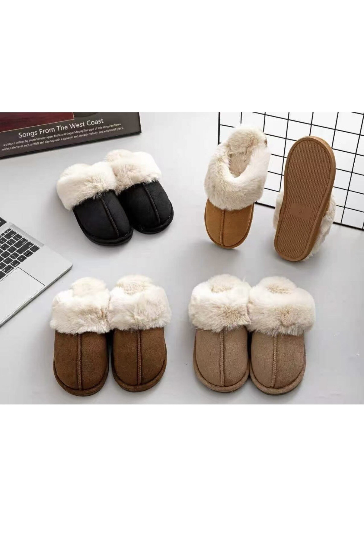 Grossiste AMANDA SHOES - CHAUSSONS EN FAUSSE FOURRURE COULEUR MIXTE 36 PCS 40-45