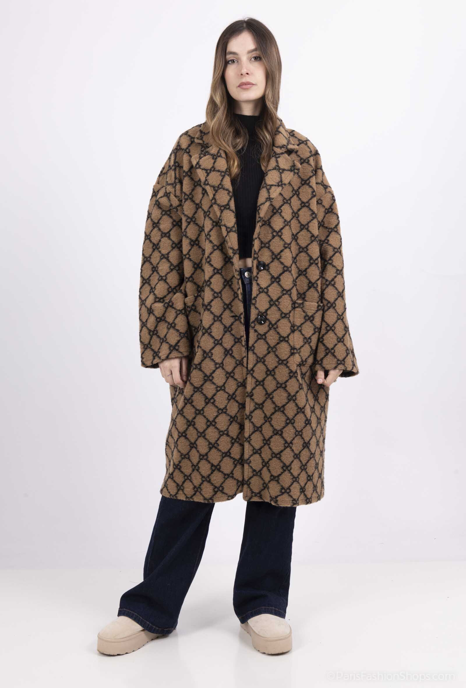 Grossiste Amy&Clo - Manteau oversize en mélange de laine avec poches