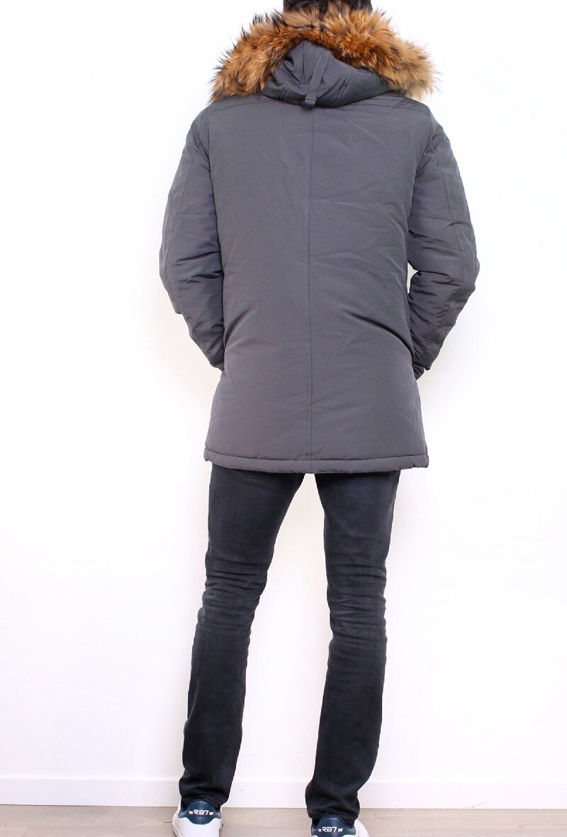 Parka Véritable Fourrure - Gris - 3 - grand format