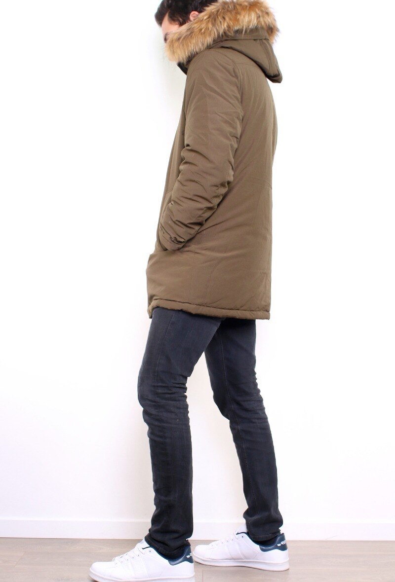 Parka Véritable Fourrure - Kaki - 2 - grand format
