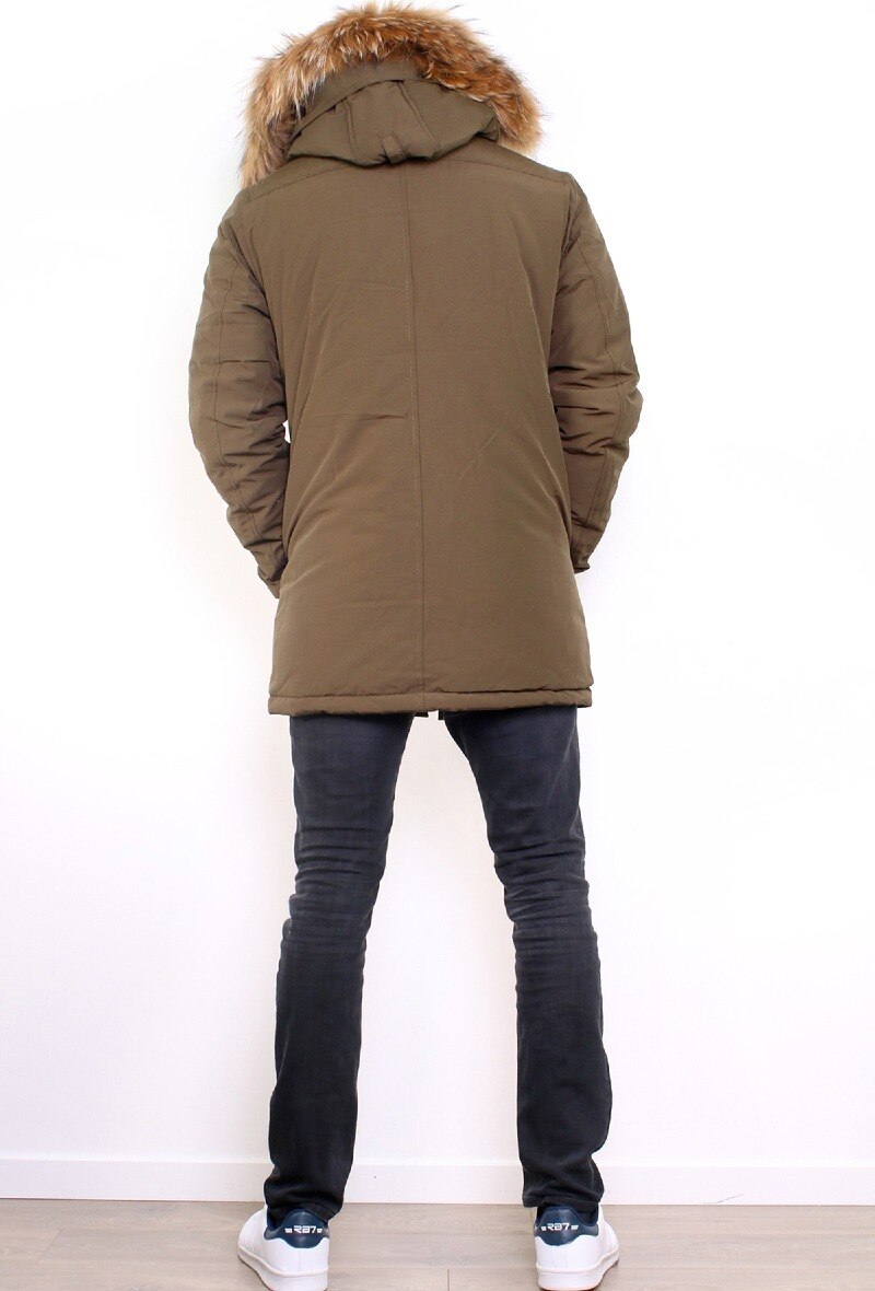 Parka Véritable Fourrure - Kaki - 3 - grand format