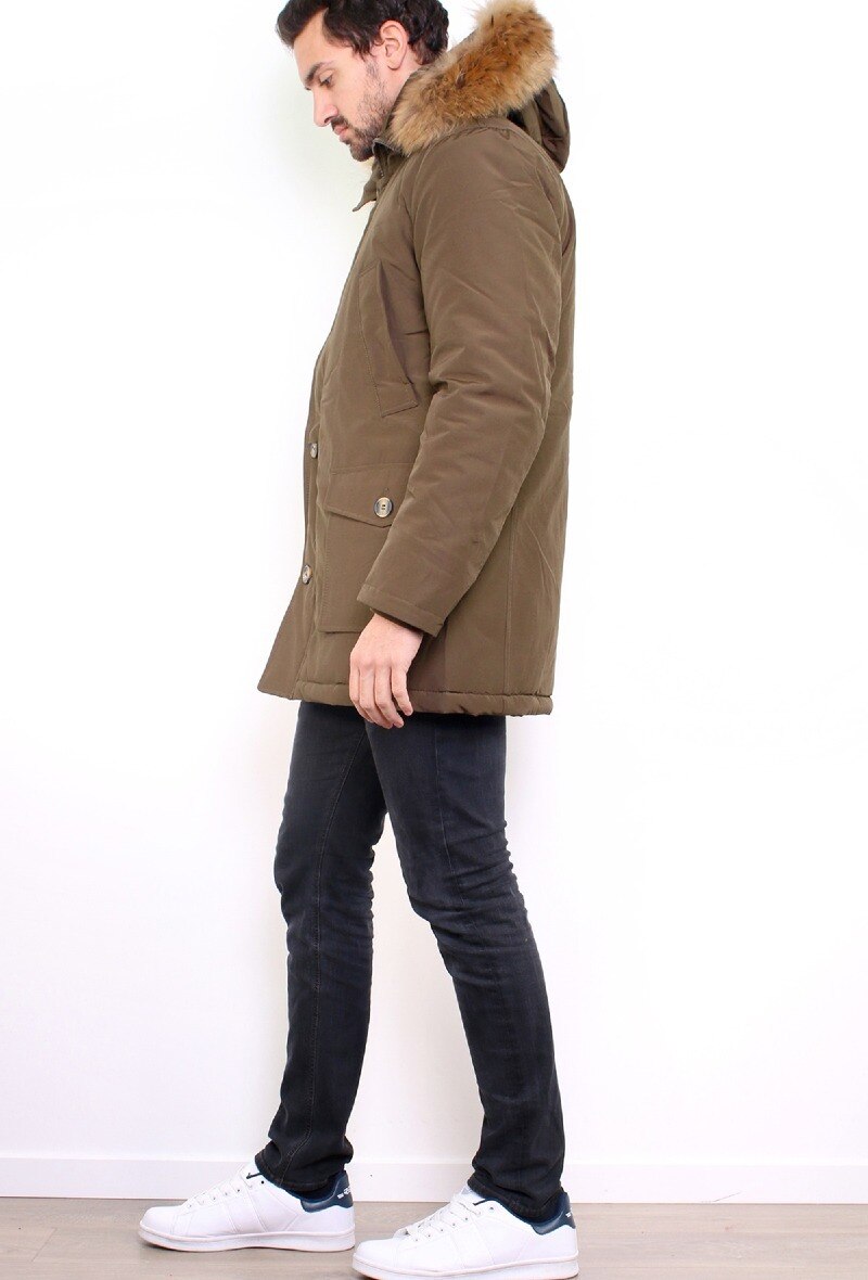 Parka Véritable Fourrure - Kaki - 2 - grand format