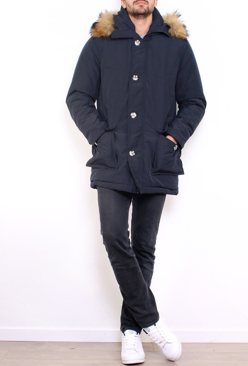Parka Véritable Fourrure - Marine - 1 - grand format