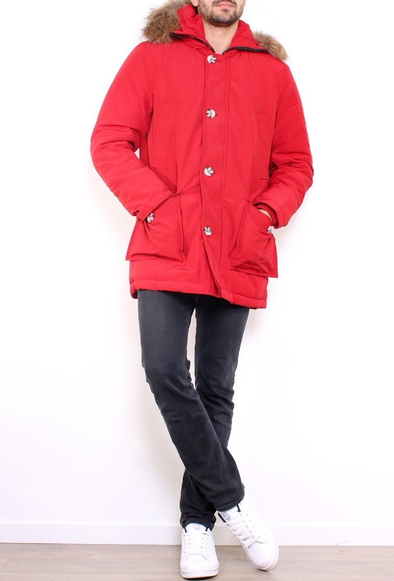 Parka Véritable Fourrure - Rouge - 1 - grand format