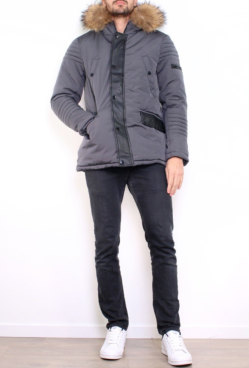 Parka Véritable Fourrure - Gris - 1 - grand format