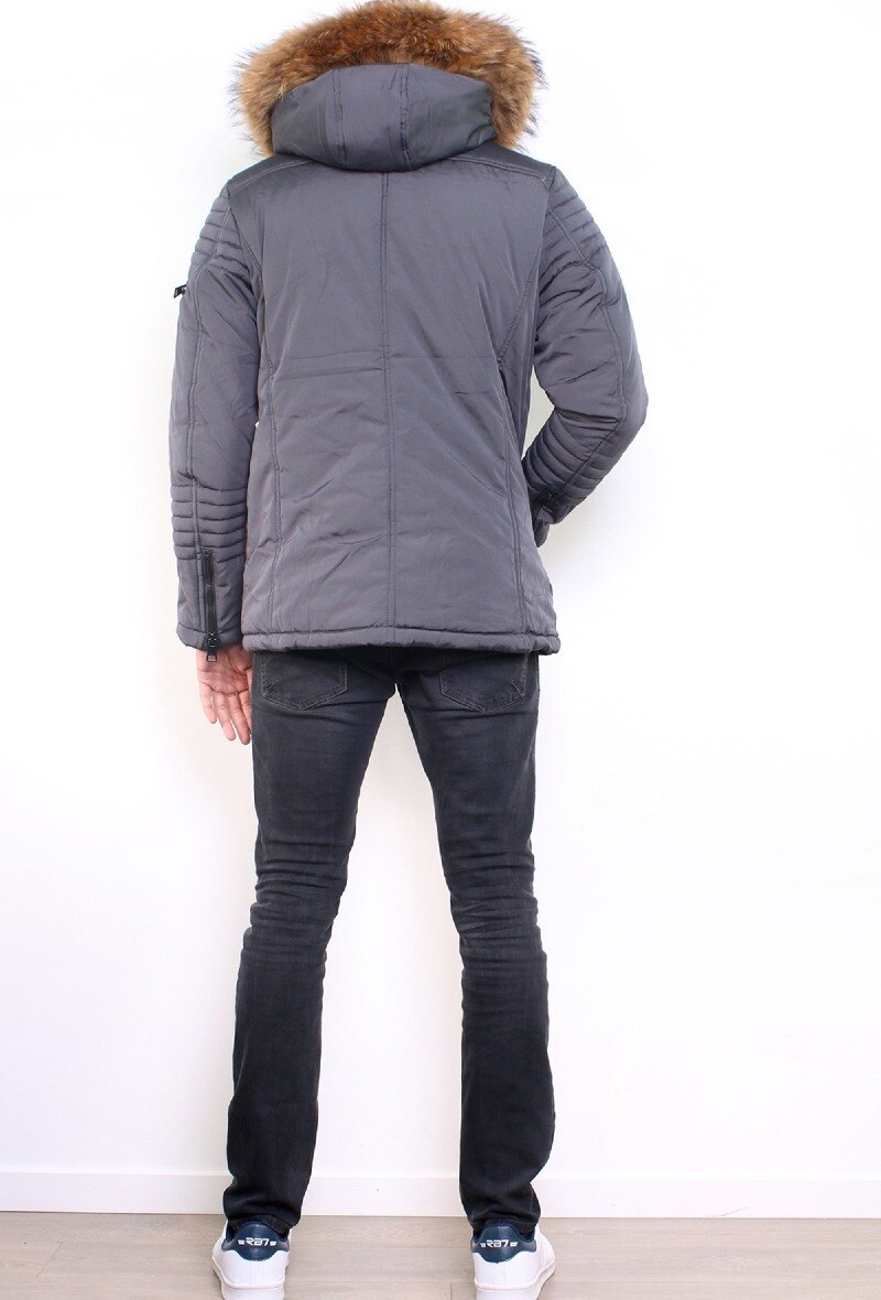 Parka Véritable Fourrure - Gris - 3 - grand format