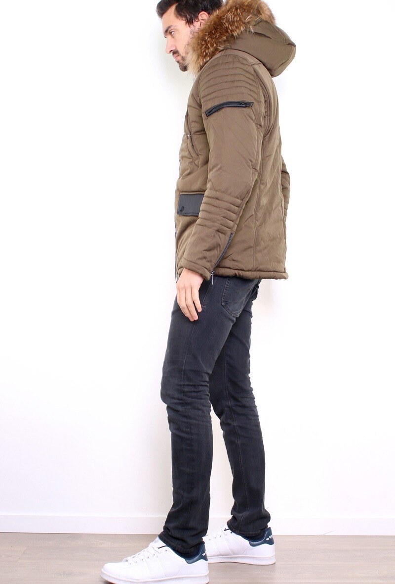 Parka Véritable Fourrure - Kaki - 2 - grand format