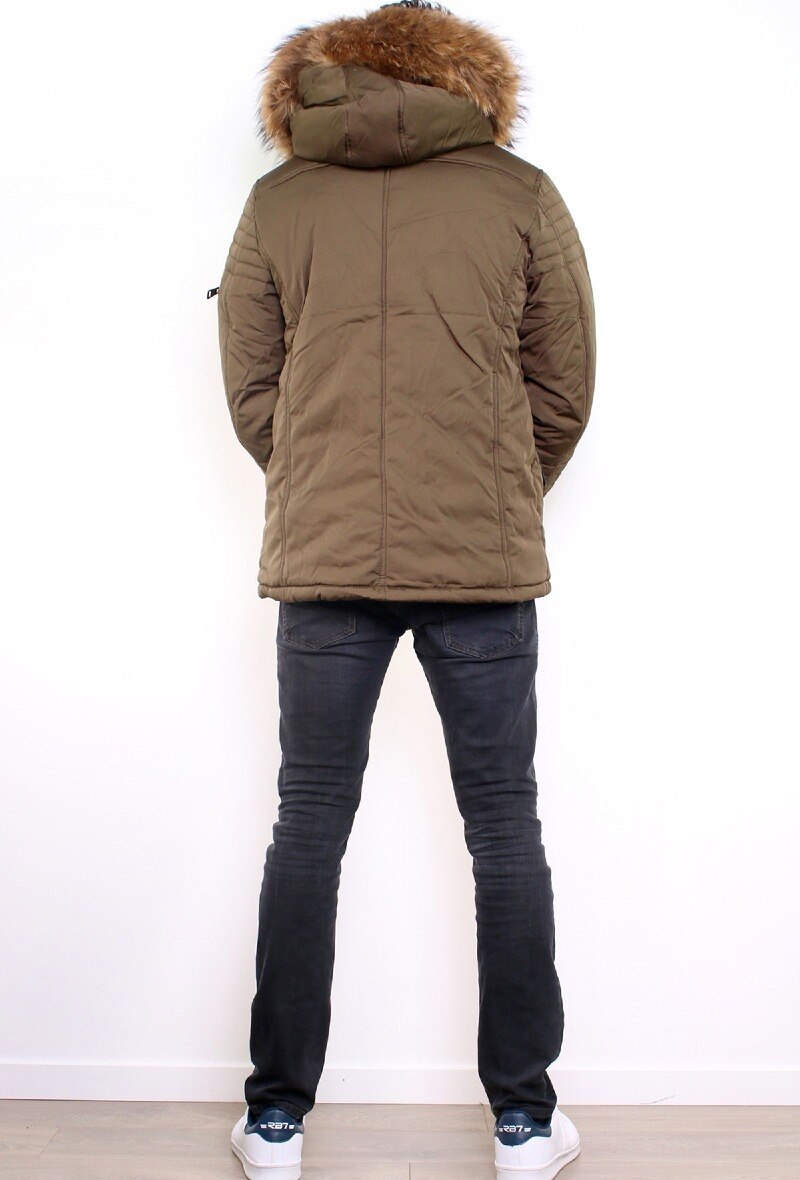 Parka Véritable Fourrure - Kaki - 3 - grand format