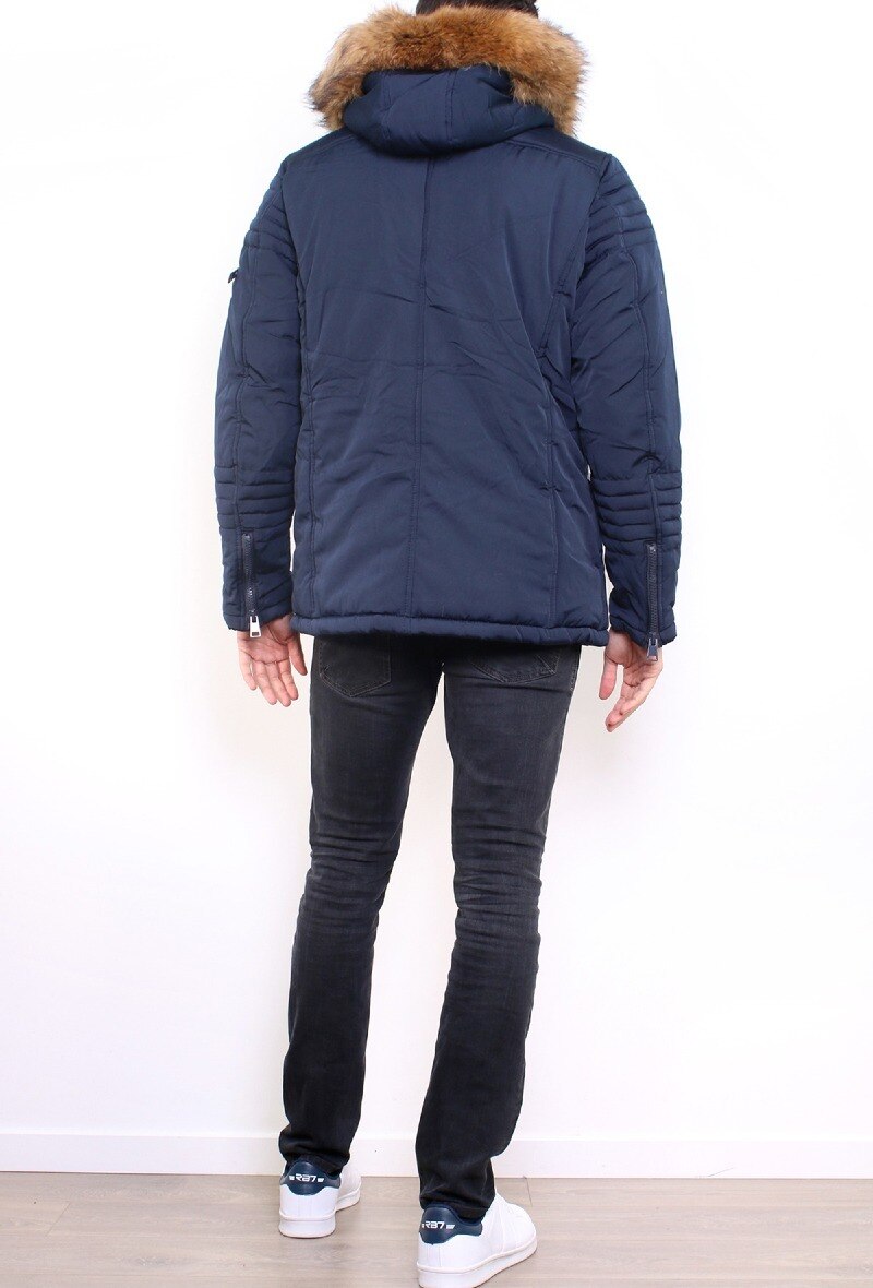 Parka Véritable Fourrure - Marine - 3 - grand format