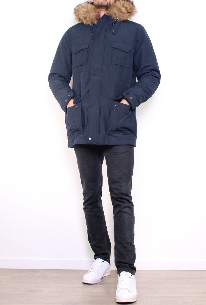 Parka Véritable Fourrure - Marine 1 - miniature