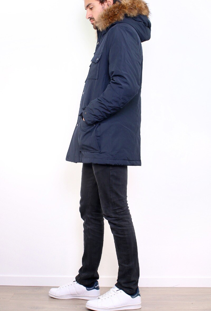 Parka Véritable Fourrure - Marine - 2 - grand format
