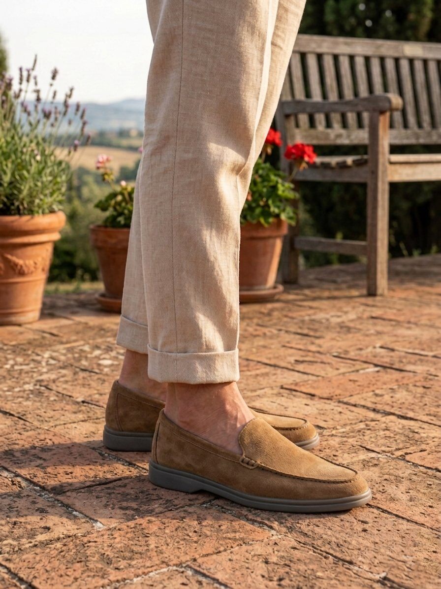 Wholesaler BEAVITA SHOES - Elegant men's loafer in genuine suede leather, made in Italy.