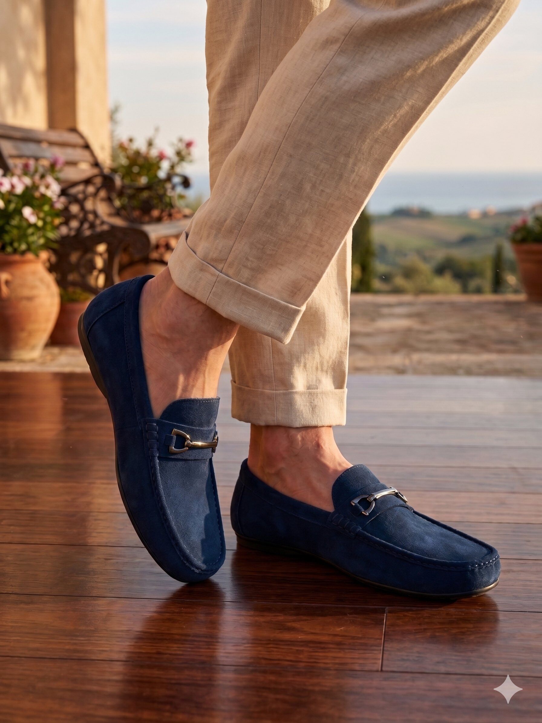 Grossiste BEAVITA SHOES - Mocassins Homme en Daim avec Mors Argenté