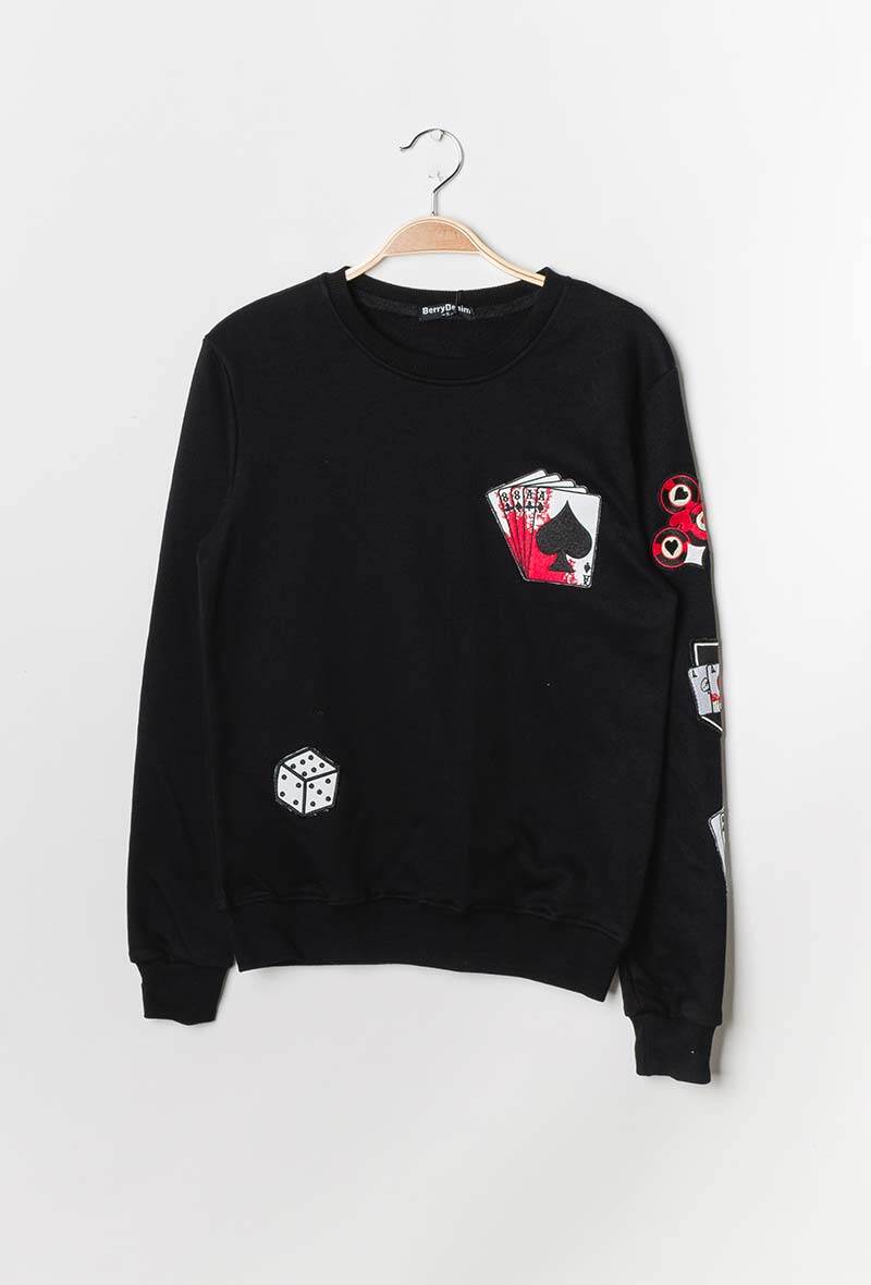 Grossiste Berry Denim - Sweat broderie