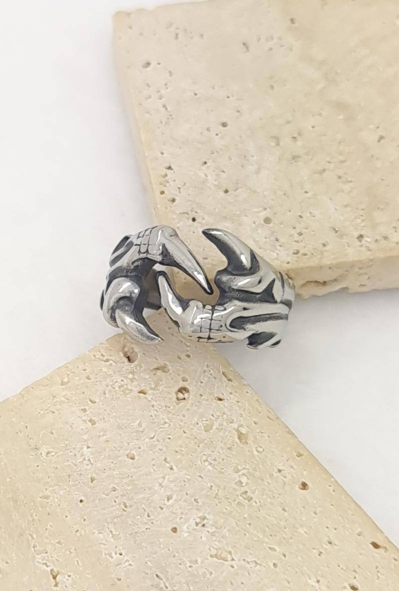 Großhändler Bijoussimo - Herrenstahlring mit Krallendesign