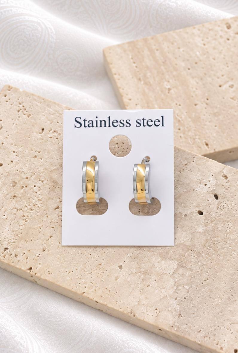 Grossiste Bijoussimo - Boucle d'oreille acier homme, anneau doré