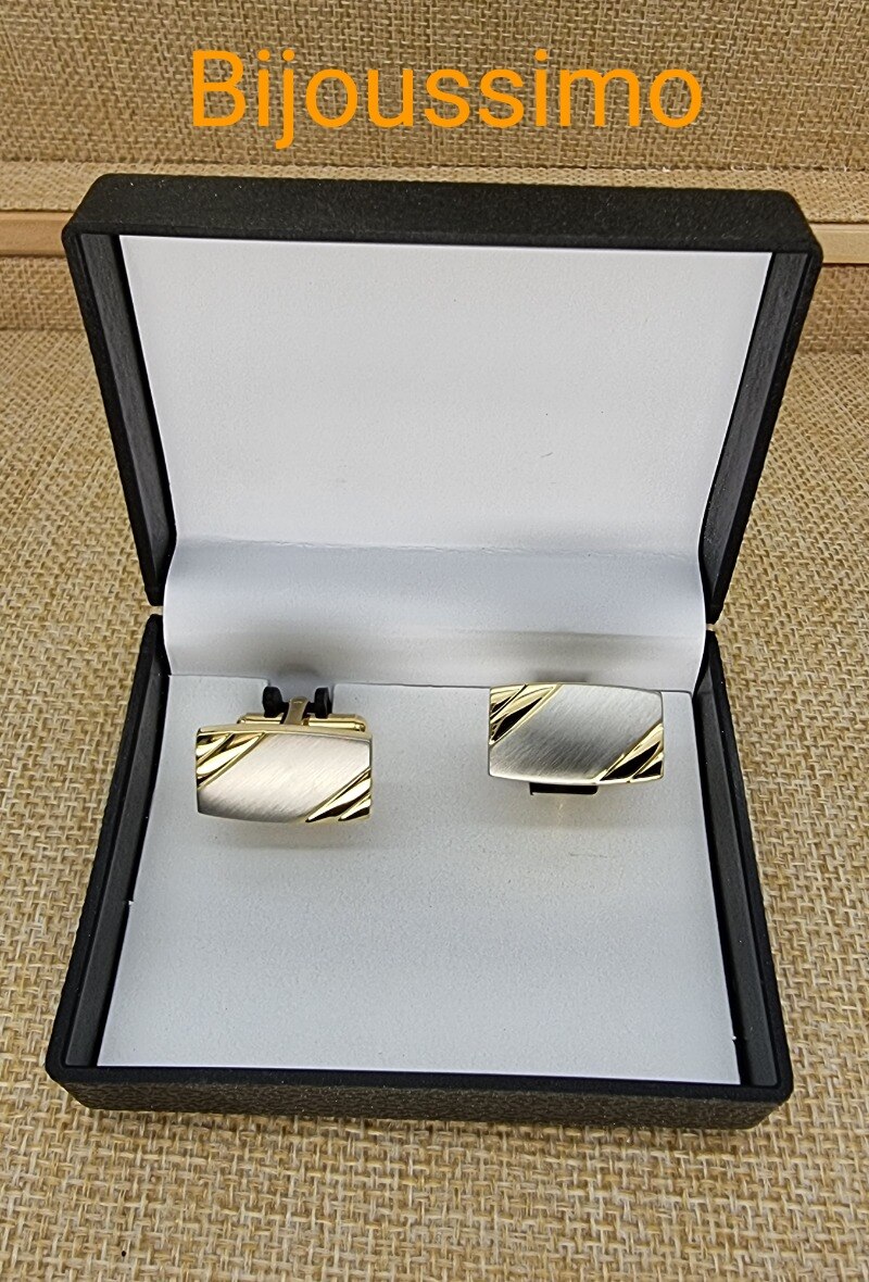 Mayorista Bijoussimo - Silver and gold cufflink with box