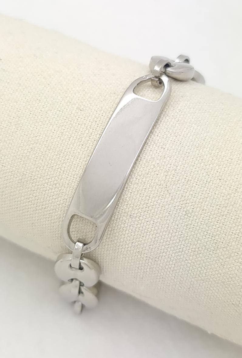 Grossista Bijoussimo - Bracciale in acciaio con maglie a chicco di caffè (XL 11x14)