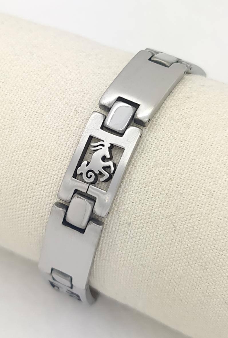 Grossista Bijoussimo - Bracciale in acciaio da uomo con motivo del segno zodiacale: Capricorno