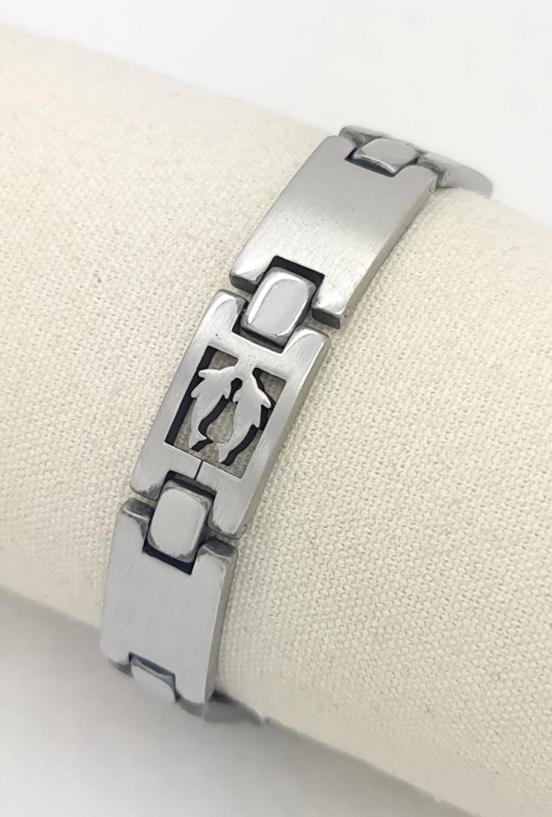 Grossista Bijoussimo - Bracciale in acciaio da uomo con motivo del segno zodiacale: Pesci