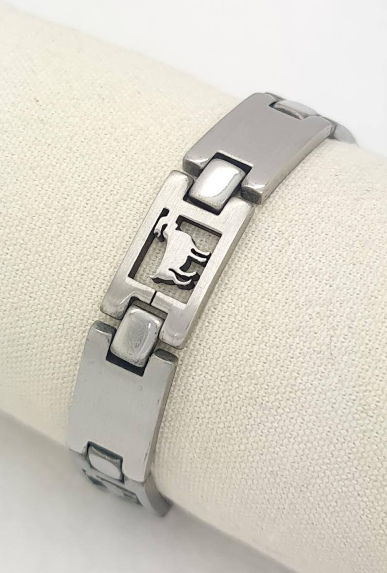 Grossista Bijoussimo - Bracciale in acciaio da uomo con motivo del segno zodiacale: Ariete