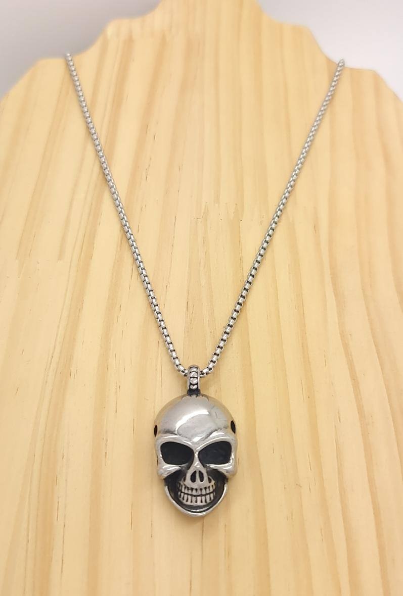 Großhändler Bijoussimo - Herrenstahlkette mit Totenkopf-Anhänger
