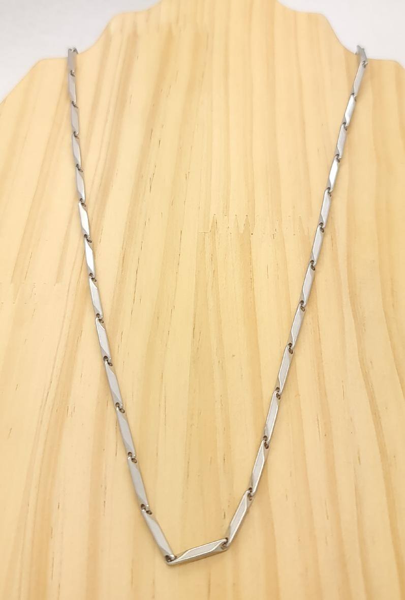 Grossista Bijoussimo - Collana a catena in acciaio da uomo, maglie a barra (14.5x2.5), Spessore 2.5mm, 55cm