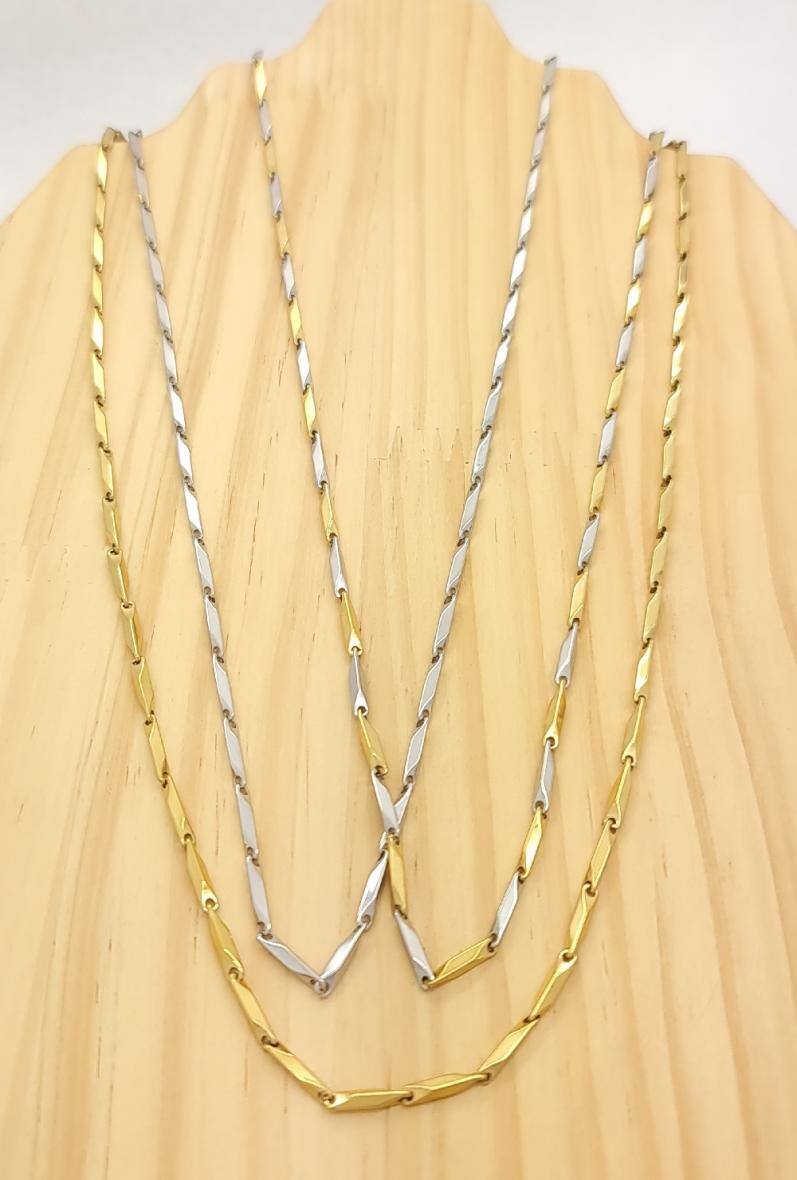 Grossista Bijoussimo - Collana a catena in acciaio da uomo, maglie a bastone (11x2), spessore 2,0mm, 55cm