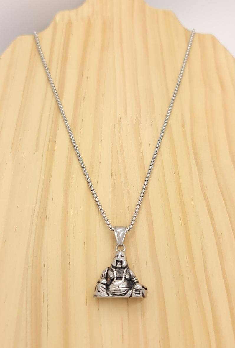 Großhändler Bijoussimo - Herrenstahlkette mit Buddha-Anhänger