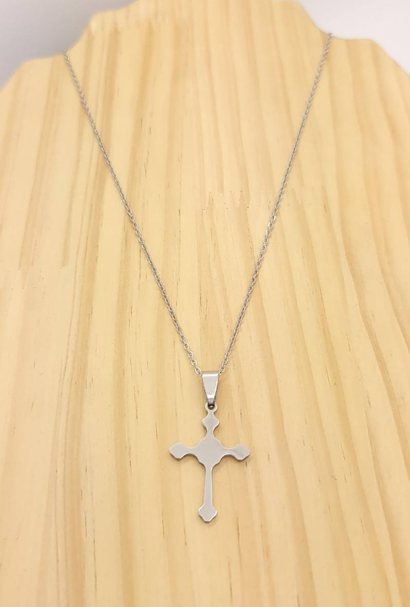 Großhändler Bijoussimo - Herrenstahlkette mit Kreuzanhänger (45+5cm)