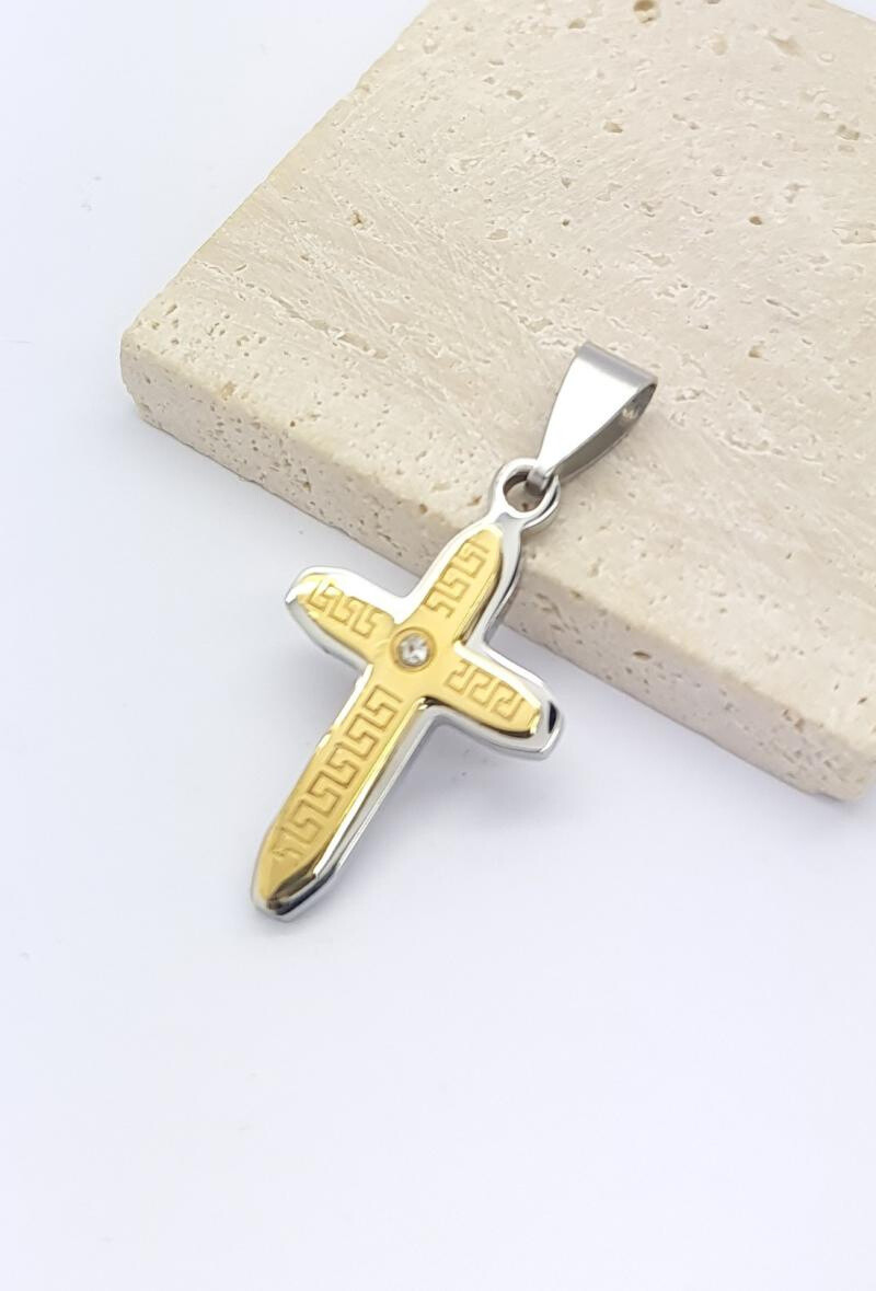 Wholesaler Bijoussimo - Greek Greek Pattern Steel Pendant