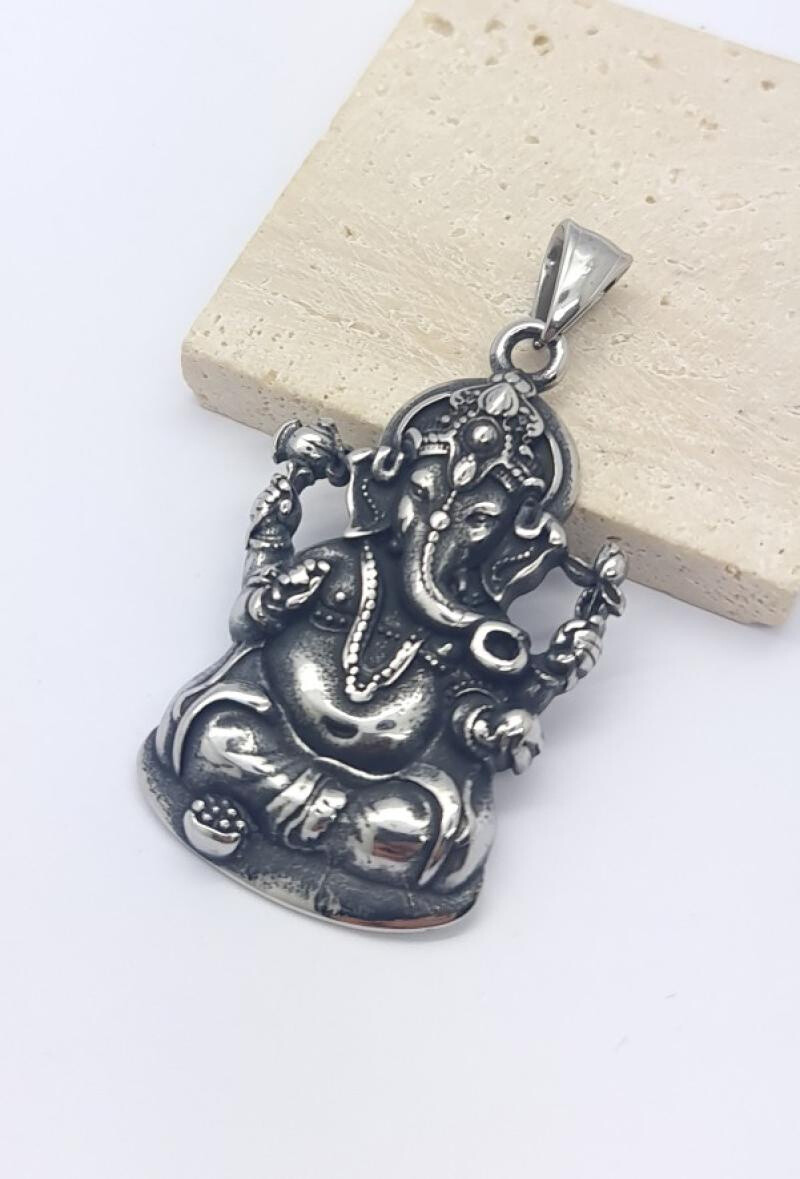 Wholesaler Bijoussimo - Steel pendant Ganesh India