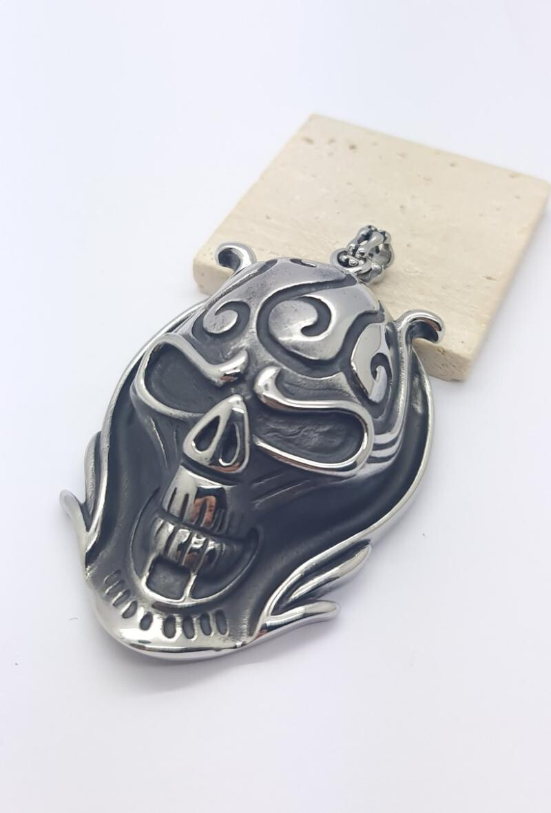 Wholesaler Bijoussimo - High -size skull steel pendant with outline