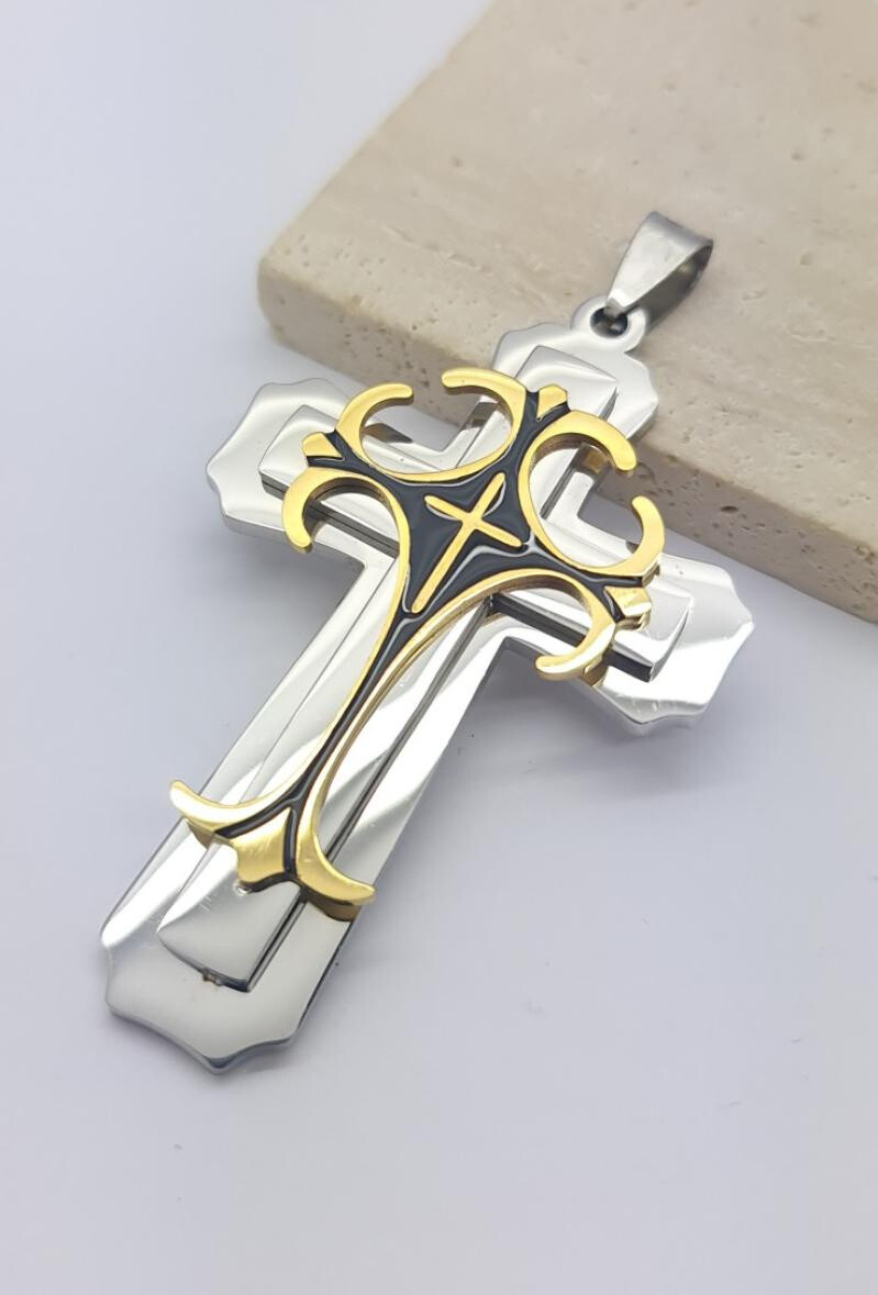 Wholesaler Bijoussimo - Triple and black triple and black steel pendant