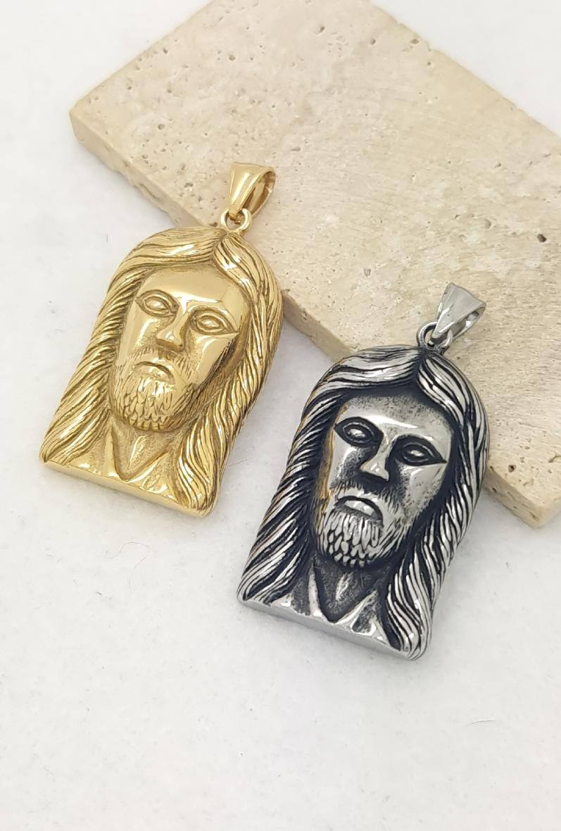 Wholesaler Bijoussimo - Men's steel pendant Jesus head