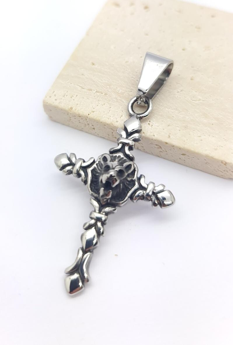 Wholesaler Bijoussimo - Lion head steel pendant