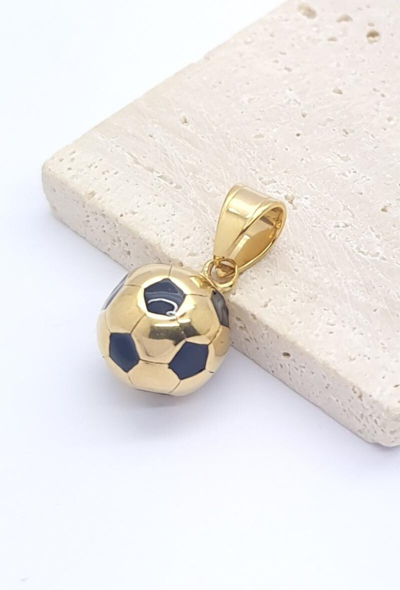Wholesaler Bijoussimo - Golden football steel pendant