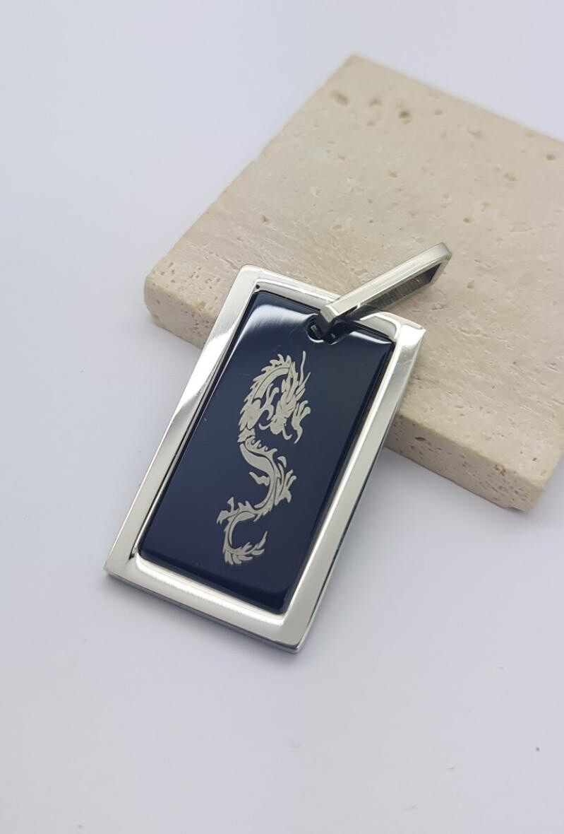 Wholesaler Bijoussimo - Triple and black triple and black steel pendant