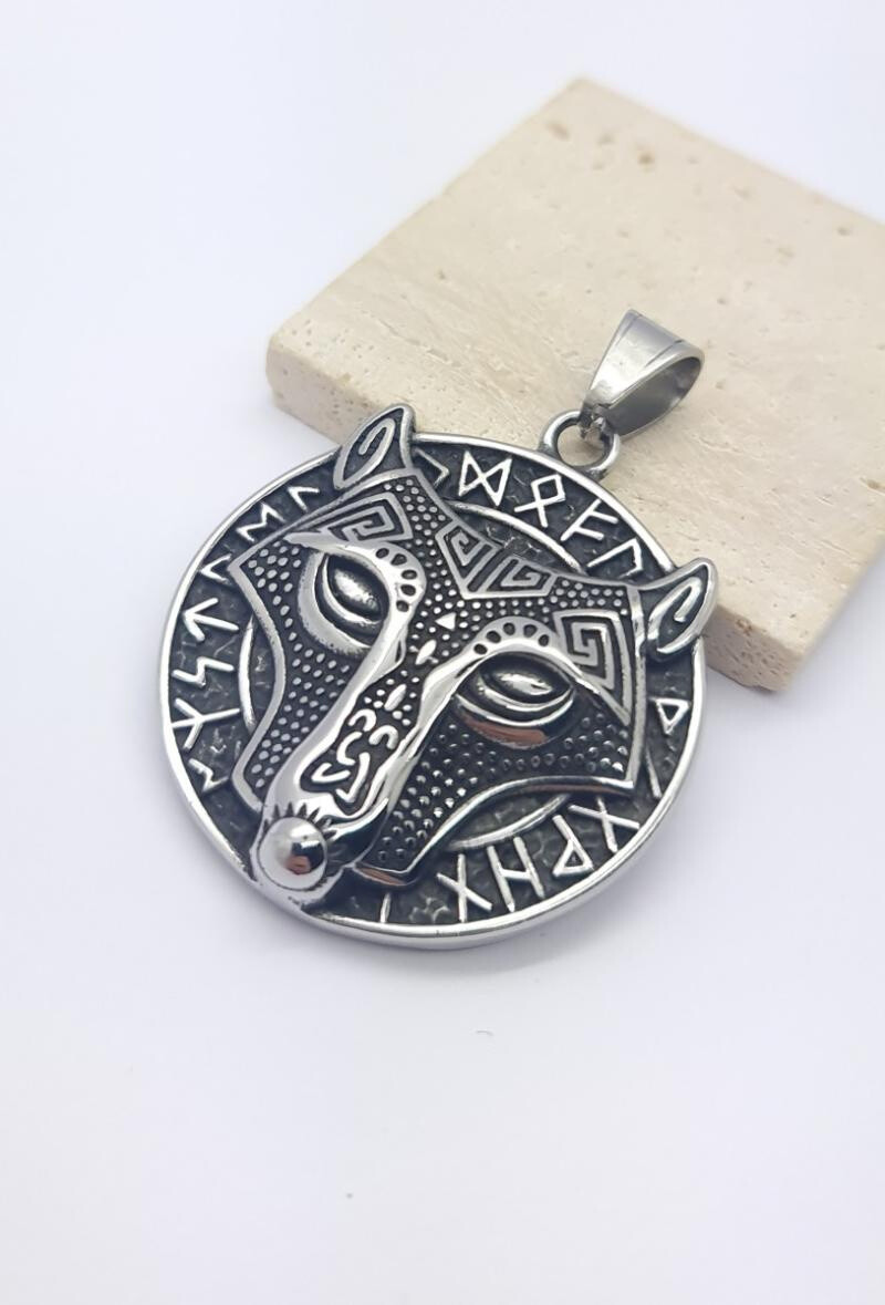 Wholesaler Bijoussimo - Viking wolf steel pendant