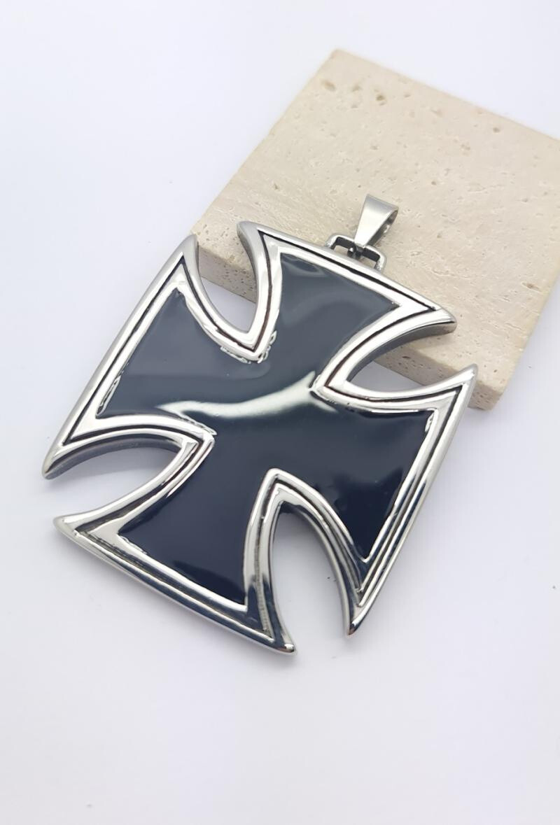 Wholesaler Bijoussimo - Large steel pendant large iron cross