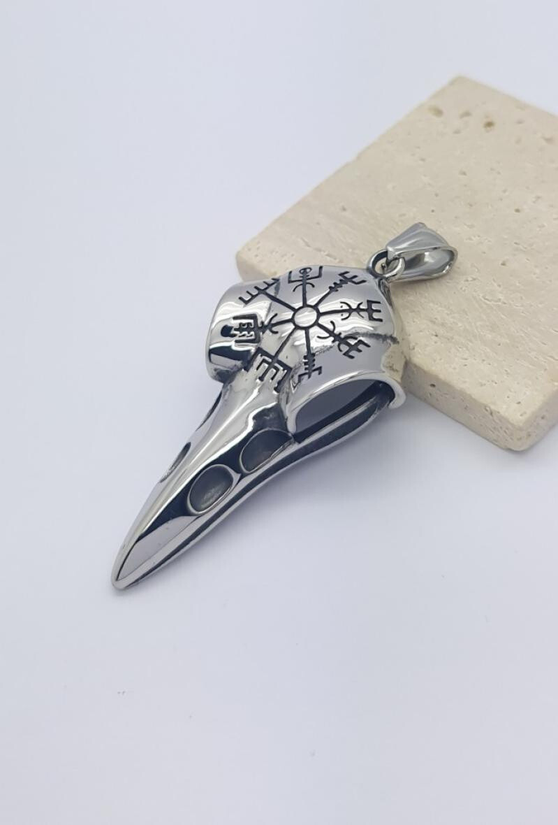 Wholesaler Bijoussimo - Corbeau skull steel pendant