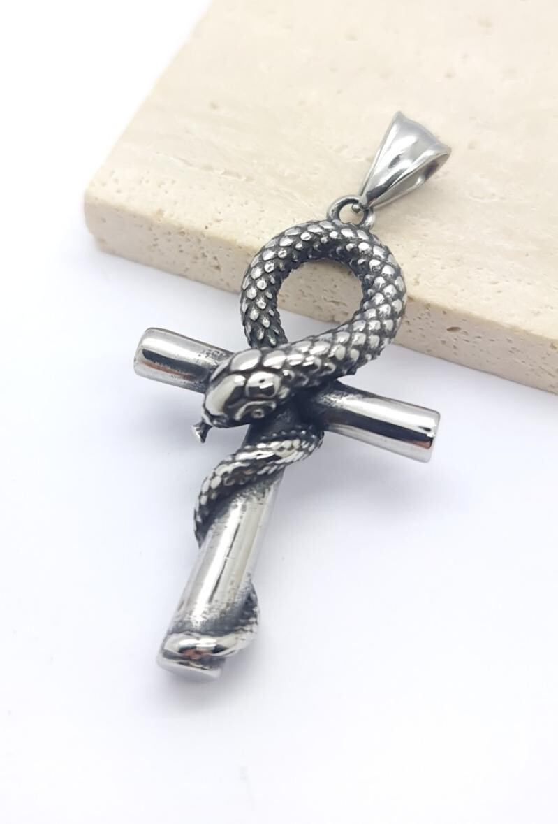 Wholesaler Bijoussimo - Steel pendant coated snake rolled