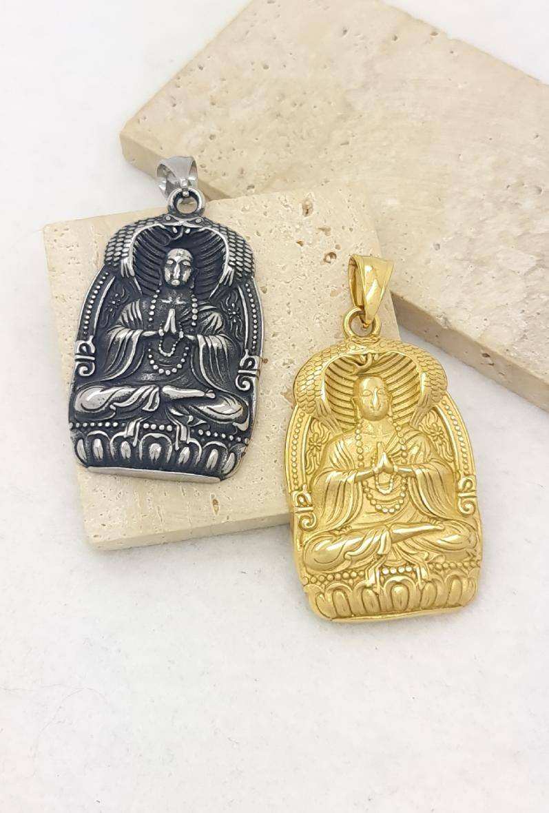 Wholesaler Bijoussimo - Men's steel Buddha pendant