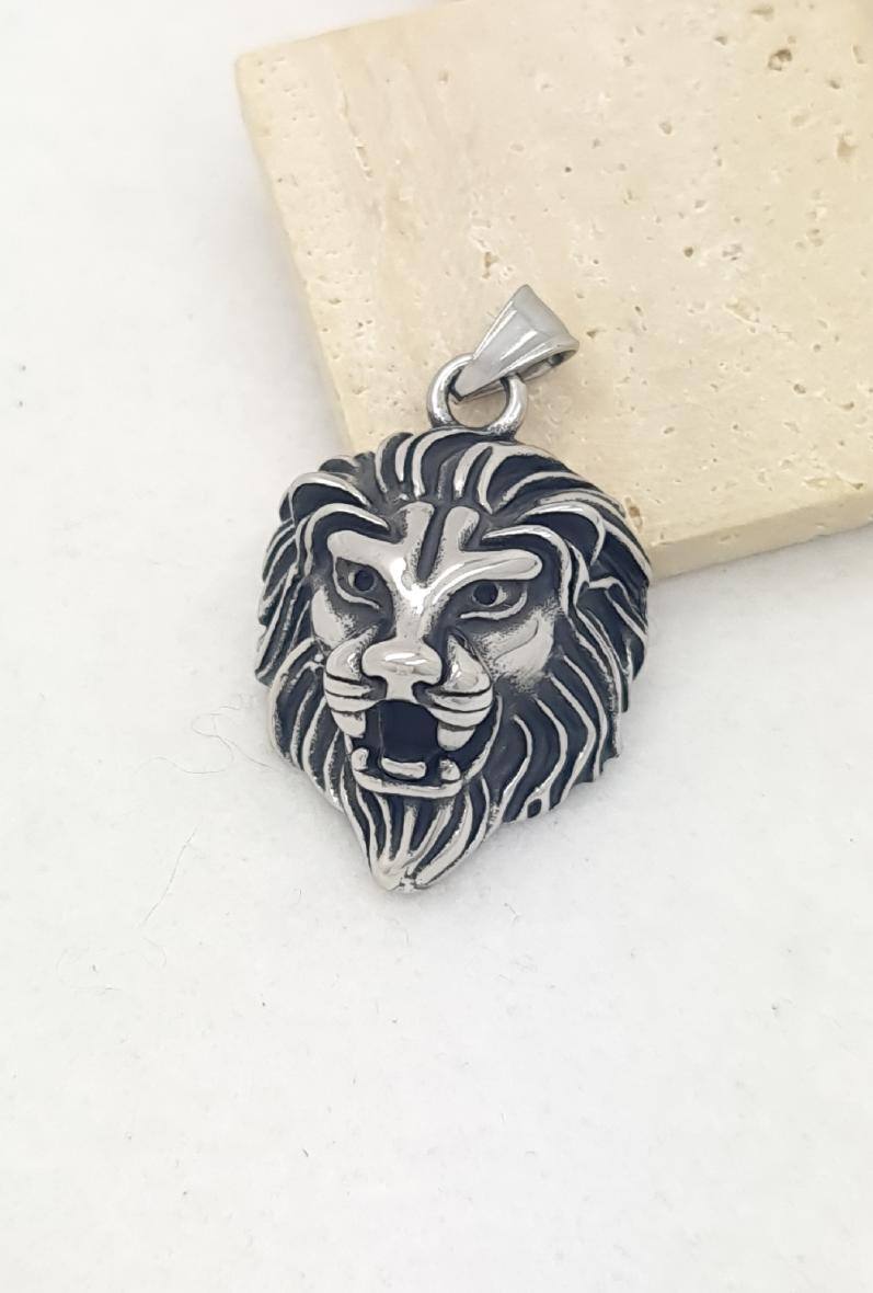 Wholesaler Bijoussimo - Men's steel pendant lion head