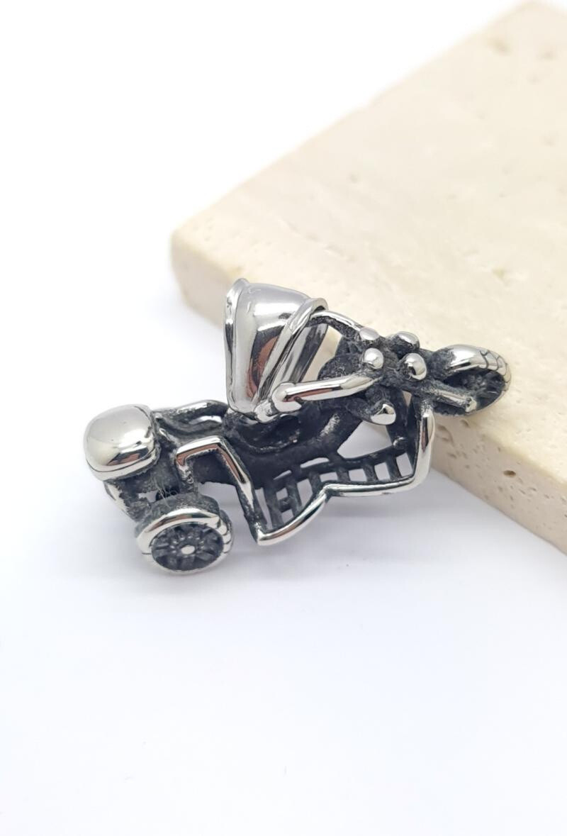 Wholesaler Bijoussimo - 3 -wheel motorcycle steel pendant