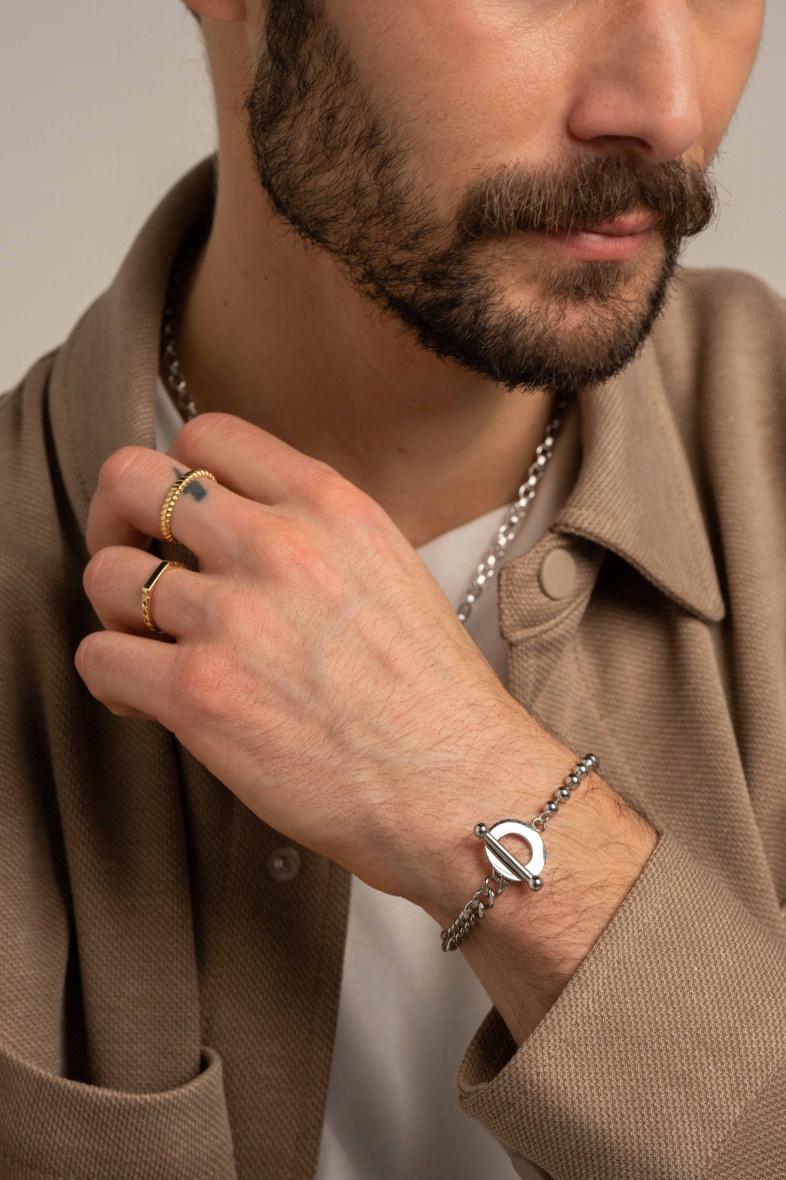Großhändler Bohm - Aloïs-Armband – Unisex, Kugelglied und Panzerkette
