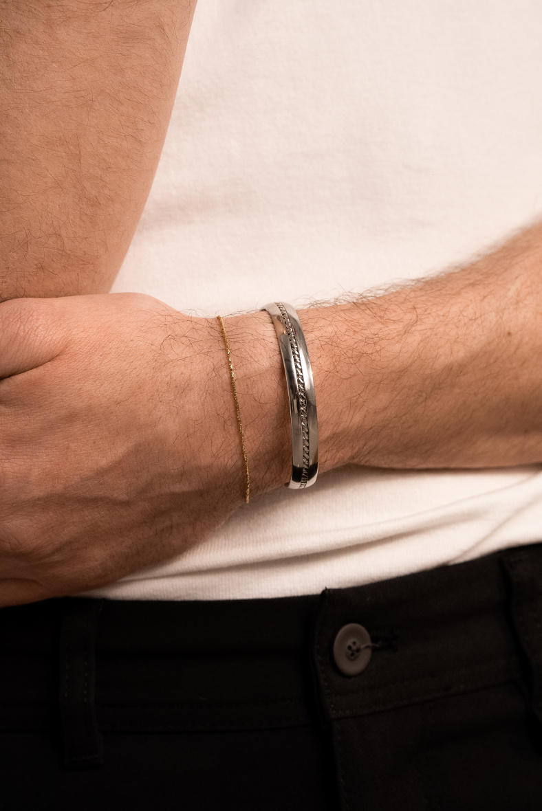 Grossiste Bohm - Bracelet Kim M - maille fine en acier inoxydable 20-23cm